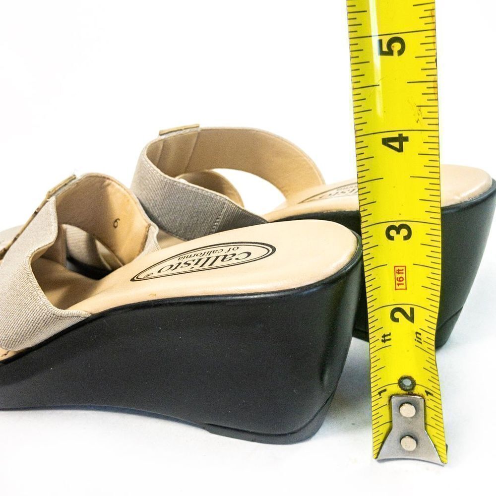 Callisto Beige Open-Toed Slip-On Mule Sandals Sz 6 - Picture 4 of 9